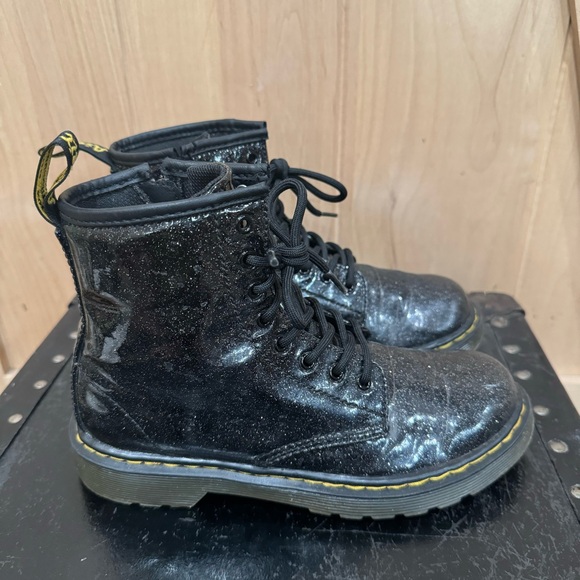 Dr. Martens 1460 Glitter J Boots Size 5 Lace Up Black Combat Boots Women's - Picture 2 of 15